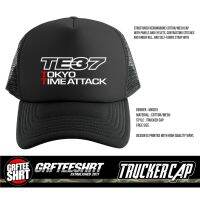 【KFAS Clothing Store】 TE37 Tokyo Time Attack Jdm หมวกแก๊ปทรัคเกอร์ตาข่ายแฟชั่น Snapback Graffiteeshirt