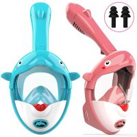 Children Cartoon Diving Mask Swimming Full Face Snorkeling Mask Boys Girls Underwater Scuba Anti Fog Snorkel Set Equipment Kids