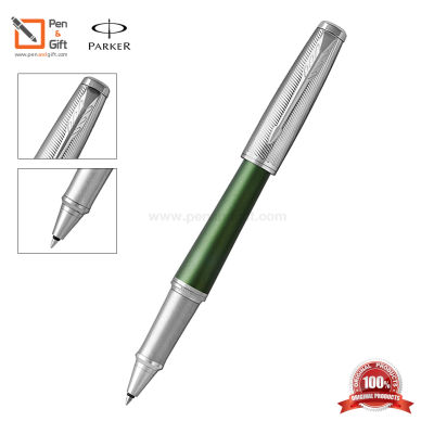 PARKER Urban Premium Green CT Rollerball Pen - ปากกาโรลเลอร์บอล เออร์เบิน พรีเมี่ยม สีเขียวคลิปเงิน ซีที ของแท้100% (พร้อมกล่องและใบรับประกัน)