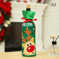 Pzcf 1PC อาหารค่ำ Snowman Sequins Santa Claus ขวดไวน์ไวน์ &amp; Liquor อุปกรณ์เสริมแชมเปญของขวัญกระเป๋าห้องครัวตกแต่งตารางคริสต์มาสตกแต่ง Party