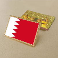 Kingdom of Bahrain flag pin 2.5*1.5cm zinc die-cast PVC colour coated gold rectangular medallion badge without added resin