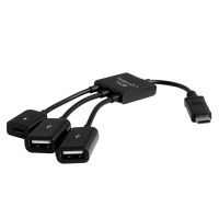 ☫✘✥ 3in1 USB 3.1 Type-C To Micro USB 2.0 Power Charging Host OTG Hub Cable Adapter M0XE