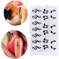 Music Notes Tattoo Stickers Waterproof Black And White Models Female Lasting Tattoo Stickers Cute Y8O4