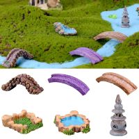 Miniature Mini Lighthouse Water Well Bridge Moss Figurines/ Fairy Garden Crafts Gifts/ DIY Ornament Vintage Garden Decor