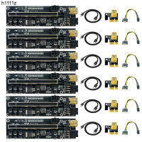 6PCS VER011 PCIE Riser สำหรับการ์ด USB 3.0 PCI Express 1X 16X Cabo Riser SATA 6pin สายไฟสำหรับ Bitcoin Miner Mining