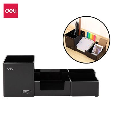 โปรโมชั่น+++ Deli กล่องใส่ปากกา กล่องเก็บเครื่องเขียน แบบตั้งบนโต๊ะทำงาน กล่องใส่เครื่องเขียน กล่องเก็บของอเนกประสงค สีดำ (1 อัน) ราคาถูก กล่อง เก็บ ของ กล่องเก็บของใส กล่องเก็บของรถ กล่องเก็บของ camping