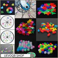 UEVOQB SHOP 36PCS หลากสี ลูกปัดซี่ล้อจักรยาน รูปหัวใจดวงดาว สีสันสดใส คลิปล้อจักรยาน การตกแต่งตกแต่ง พลาสติกทำจากพลาสติก ซี่ล้อรถจักรยาน จักรยานสำหรับเด็ก