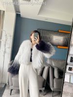 ❄♟ pant40ghdd9h Cardigan de pele raposa curta frente e verso casaco glamoroso estilo socialite novo outono inverno 2023