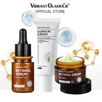 VIBRANT GLAMOUR กันแดดเรตินอล 3 ชิ้น  เซ็ตเรตินอลเฟซ  Cream+Serum+Whitening Sunscreen Cream VA Anti Aging Renewing Skin ลดริ้วรอย จุดด่างดำจางลง ป้องกันฝ้า