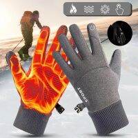 Mens Winter Gloves Waterproof Windproof Warm Mtb Cycling Gloves Full Finger Touchscreen Motorcycle Fishing Ski Gloves Non-slip