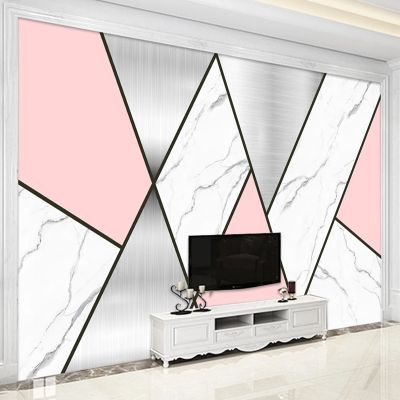 【CW】 Custom Large Mural Marble TV Background Wall Painting Room Sofa Decoration Photo Wallpaper