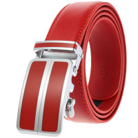 Automatic Buckle Designer Belt for Men High Quality Mens Leather Belts Male Luxury nd Western Fashion Black White Blue Red
