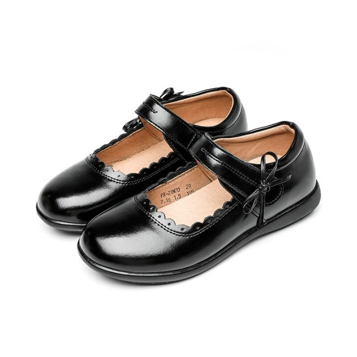 Korean Girls Leather Shoes Black Kid Children's Shoes British Style ...