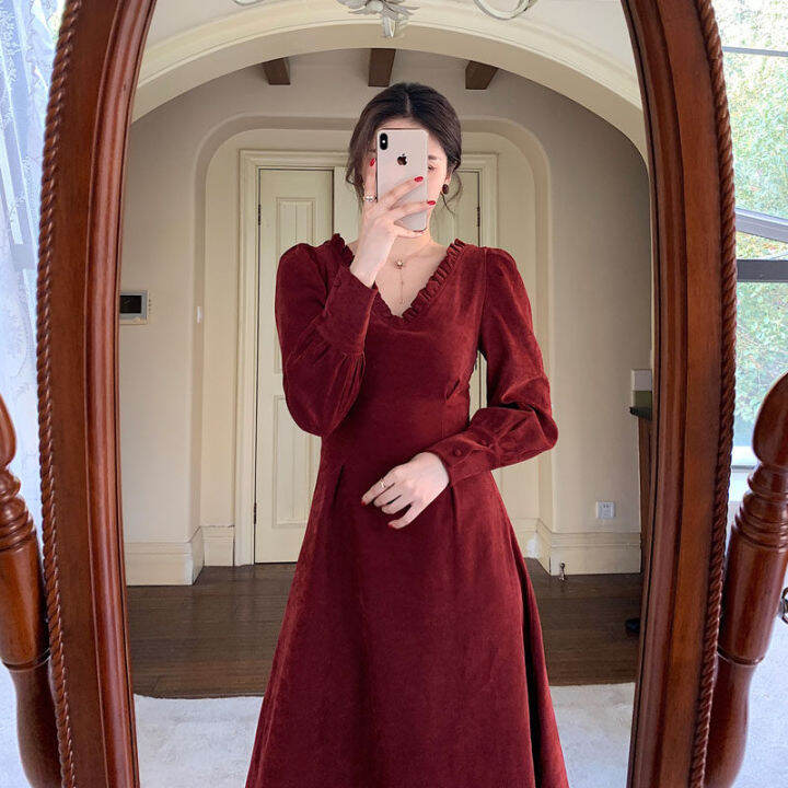 High End Turtleneck Long Cocktail Embroidered Evening Dress Bridesmaid Dress Waist Controlled Large Hem