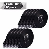 ✱ 10Package 0.25m50cm1m2m3m5m10mblack/whitecolor CAT6 Flat UTP Ethernet Network Cable RJ45 Patch LAN cable white/black color