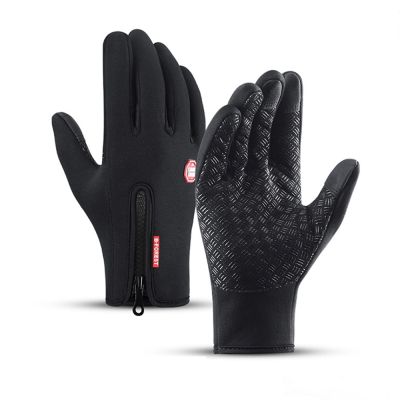 Winter Mens Gloves Warm Touchscreen Sport Fishing Splash-proof Skiing Army Cycling Snowboard Nonslip Zipper Women Gloves
