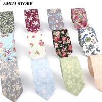 High Quality Cotton Floral Tie For Men Women Skinny Print Necktie For Wedding Casual Man 39;s Neckties Classic Suits Flower Cravat