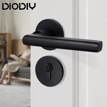 2X(Minimalist Door Lock Bedroom Door Handle Lock Interior -Theft