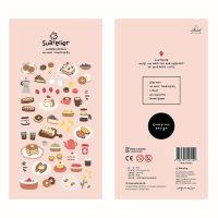 Korean Import Brand Suatelier Sweet Desert Tea Paper Stickers Cute Scrapbooking Diy Journaling Diary Stationery Sticker Decor Stickers Labels