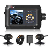 VSYS รถจักรยานยนต์ Dash cam 3.0 นิ้วหน้าจอกันน้ำ dual 1080p ด้านหน้าและด้านหลังรองรับ gps, การบันทึกที่จอดรถ, และภาพกระจกมองหลัง