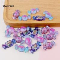 QTWIX เครื่องประดับ DIY เรซินหลังแบน Cabochon ประดับลูกอมงานฝีมือสมุดภาพตกแต่ง10ชิ้น