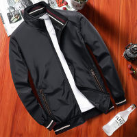 New Autumn Mens Slim Bomber Jackets Solid Color Fashion Mens Cotton Pilot Jacket Coats Stand Collar Casual Men Windbreaker