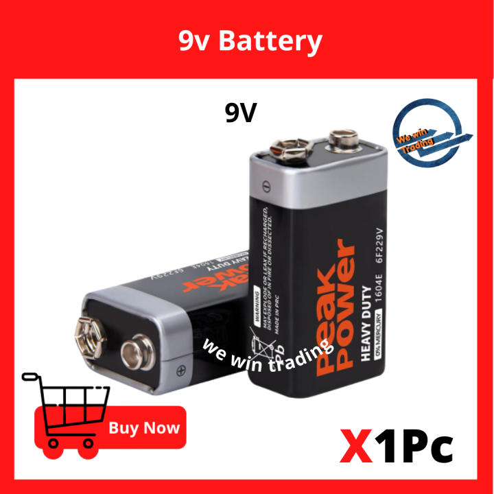 Peak Power Long Lasting 9 volt battery 9v battery 6F22 heavy duty ...