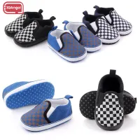 IQANGEL Plaid foot flat shoes baby canvas shoes 0-1 years old baby soft bottom toddler shoes babyshoes