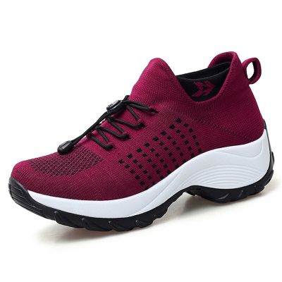 Womens Walking Shoes Fashion Sock Sneakers Breathe Comfortable Nursing Shoes Casual Platform Loafers Non-Slip