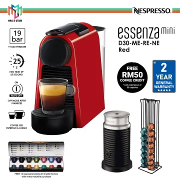 Inissia Ruby Red Coffee Maker, Small Espresso Machine