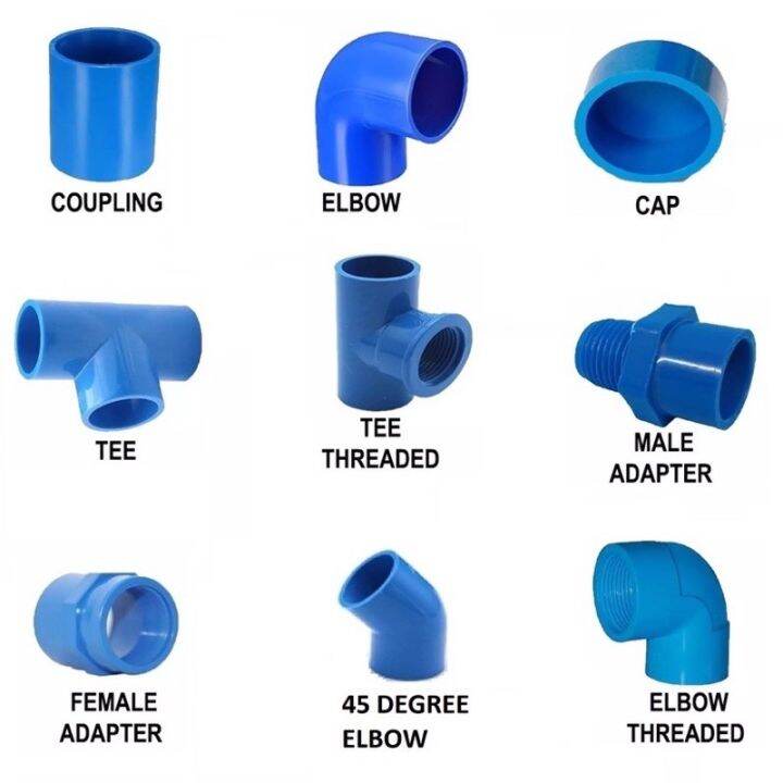 PVC Blue Fittings for Water Taps 1/2"3/4"1" Coupling,Elbow,Tee,Female
