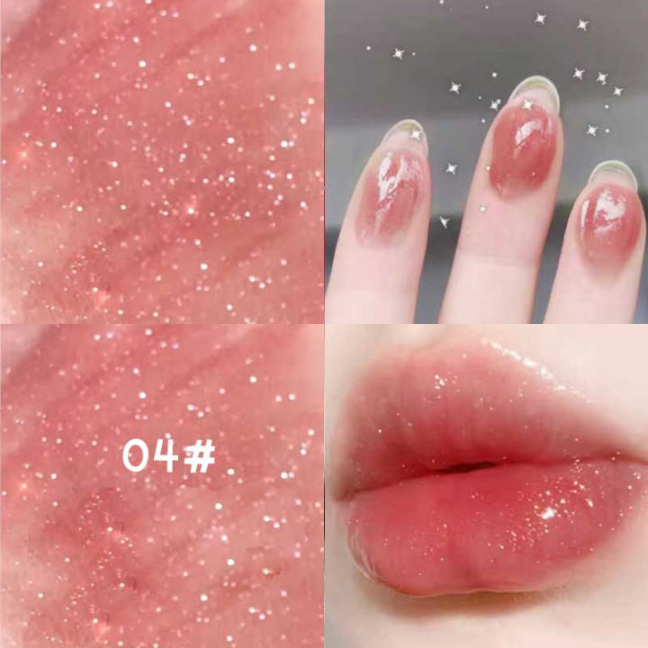 6 Colors Ice Cream Fruit Lip Glaze Mirror Non-stick Lip Gloss Waterproof Long Lasting Liquid Lipstick Makeup Lip Cosmetic TSLM1