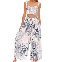 【CW】 Colorful Tie-Dye Swimsuit Piece Waist Cut Out Backless and Pants Beachwear 2022 Fashion