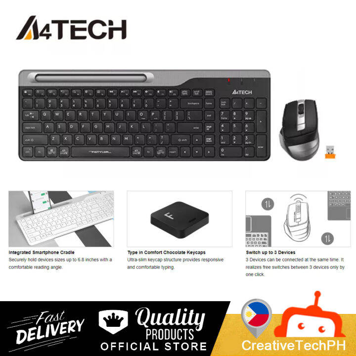 A4Tech FB2535C USB FBK25 + FB35C 2.4G Wireless Keyboard & Mouse Combo ...