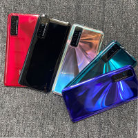 เคสฝาหลังกระจกฝาหลังปิดโทรศัพท์สำหรับ Huawei Nova 7 5G พร้อมสติ๊กเกอร์กาวเลนส์กล้องถ่ายรูป JEF-AN00 AN20 NX9