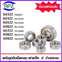 603ZZ 604ZZ 605ZZ 606ZZ 607ZZ 608ZZ 609ZZ  ตลับลูกปืนเม็ดกลม ฝาเหล็ก 2 ข้าง  ( Miniature Ball Bearing ) 603Z 604Z 605Z 606Z 607Z 608Z 609Z   จัดจำหน่ายโดย Apz