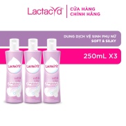 Bộ 3 chai Dung Dịch Vệ Sinh Phụ Nữ Lactacyd Lactacyd Soft & Silky Dưỡng Ẩm