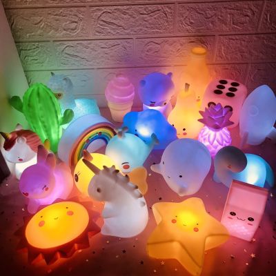 Cartoon Night Lights LED Cute Decoration Lamps Moon Bear Star Anime Girl Kids Children Gifts for Bedroom Room Lights Neon Sign Night Lights
