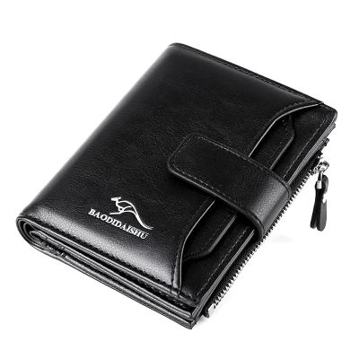 （Layor wallet）กระเป๋าสตางค์ชายมีซิปรูด39 S,กระเป๋าใส่บัตรเครดิตกระเป๋าสตางค์หนังชาย Dompet Koin RFID แนวตั้งแบบคลาสสิกกระเป๋าใส่เงิน