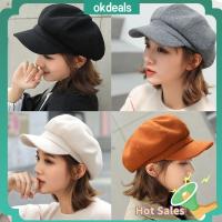 OKDEALS แฟชั่น หมวกอุ่น Baker Boy Hats ฤดูใบไม้ร่วงฤดูหนาว หมวกขนสัตว์ Fedora หมวกเบเร่ต์ หมวกนิวส์บอย หมวกจิตรกร