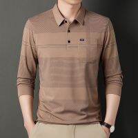 2023 New Fashion Polo Shirt Brand Solid Striped Graphic T-shirt Long Sleeve Autumn and Spring Clothing Mens Korean Polo Shirt