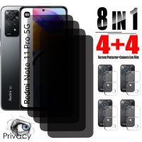 8in1 Privacy Tempered Glass Xiaomi Redmi Note 11 12 10 9 8 Pro Camera Lens Screen Protector For Redmi Note 11S 10T 10S 9T 8T 5G