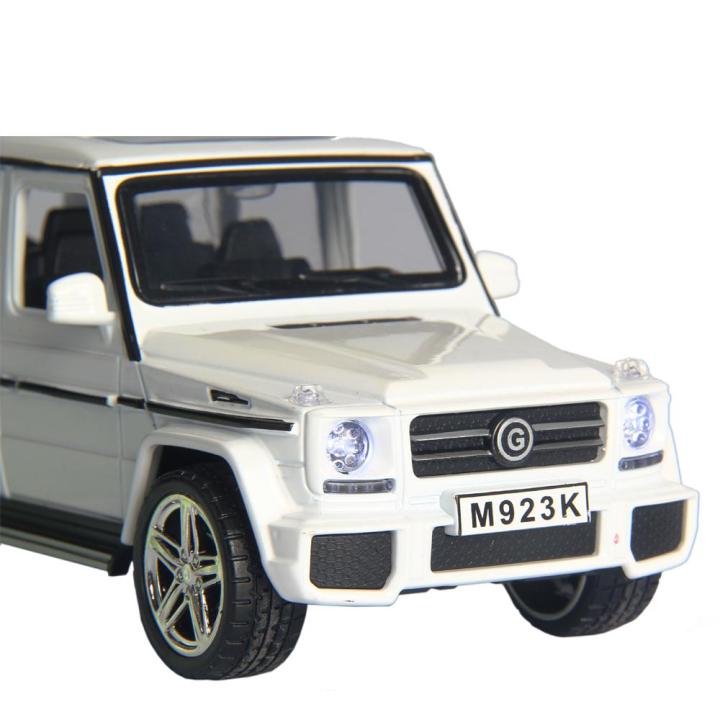 โมเดลรถยนต์-รถจี๊บ-g63-car-model-ทำจากเหล็ก-สัดส่วน-1-24-ประตู-ฝากระโปรง-เปิดปิดได้เหมือนจริง-ล้อฟรีสามารถสไลด์วิ่งได้เหมือนจริง-มีไฟ-มีเสียงหมือนจริง-m923k