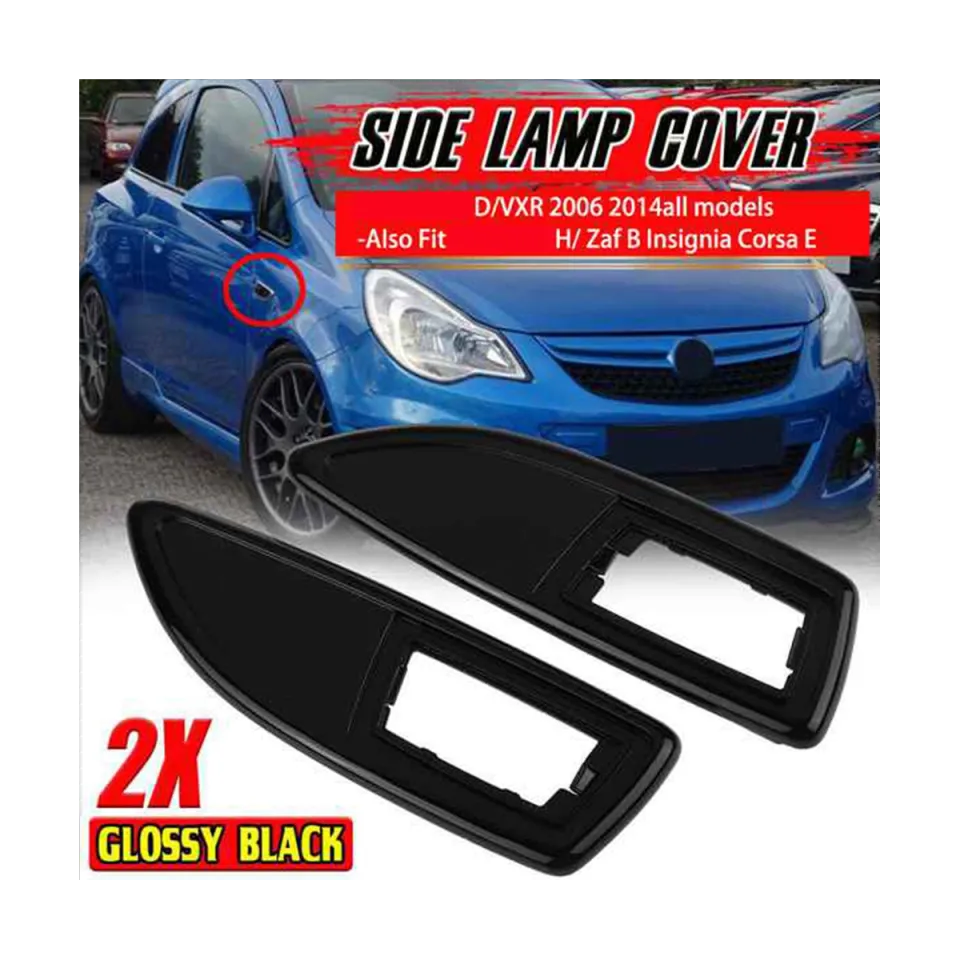 Bright Black Side Lamp Cover Side Marker Light Cover ABS Side