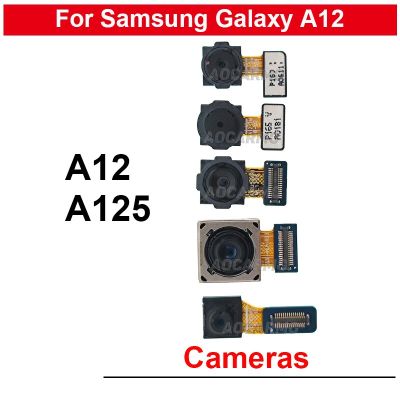 อะไหล่กล้องด้านหน้าของแท้สำหรับ Galaxy A12 A125ชิ้นส่วนกล้องมองหลังมาโครความลึกกว้างด้านหลัง