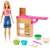 Barbie Noodle Bar Playset with Blonde Doll, Workstation and Accessories ตุ๊กตาบาร์บี้สาว ตุ๊กตาของเล่นก๋วยเตี๋ยว GHK43