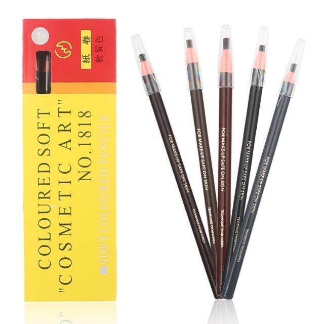 ยกกล่อง12แท่ง-coloured-soft-cosmetic-art-eyebrow-pencil-ดินสอเขียนคิ้วเชือก