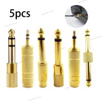 5pcs 6.35mm Plug to 3.5mm Jack Audio Headset Microphone Guitar Adapter 6.5mm Male to 3.5mm Female Converter Aux Cable WB5TH