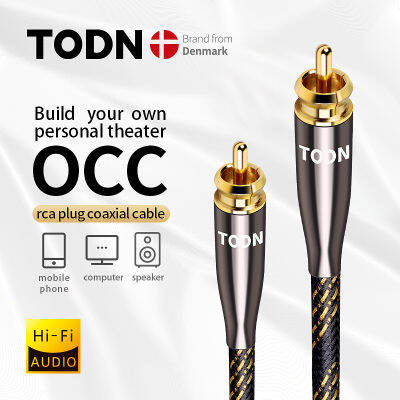 TODN Toslink Digital Fiber Optical Audio Cable 6N OCC Male to Male 75Ω Premium SPDIF Coaxial RCA Cable for Sound Bar CD DVD