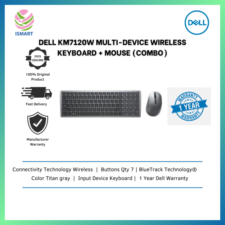 DELL KM7120W MULTIDEVICE WIRELESS KEYBOARD + MOUSE Lazada